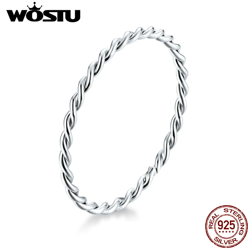 WOSTU 925 пробы Серебряный Длинный хвост мышь открытые Регулируемые кольца вечерние