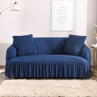 solid color seersucker elastic sofa cover for living room stretch slipcovers armchair sofa couch cover with skirt 1234 seater
