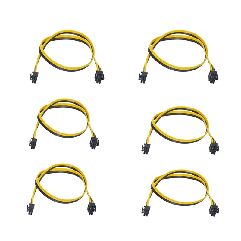 

6 Pcs 6 Pin PCI-e To 8 Pin (6+2) PCI-e (Male To Male) GPU Power Cable 50cm For Graphic Cards Mining HP Server Breakout Board