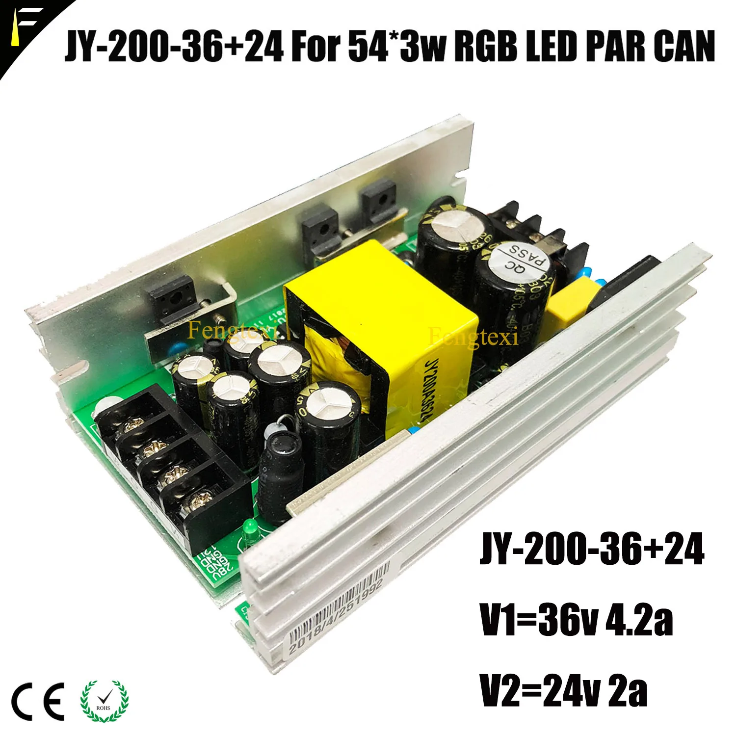 Фото JY-200-36 + 24 200 Вт 36V4.2A 24V2A RGB LED Par Can 36*3 Вт 18*3 Вт Плата питания для наружного светодиода PAR 54x3 Вт Плата электрического источника №1