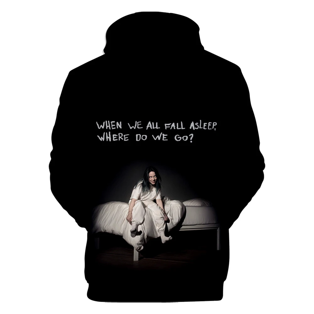 Новые модные толстовки с капюшоном Billie Eilish 3D, популярные мужские и женские пуловеры для мальчиков и девочек, повседневные толстовки Harajuku на осень и зиму