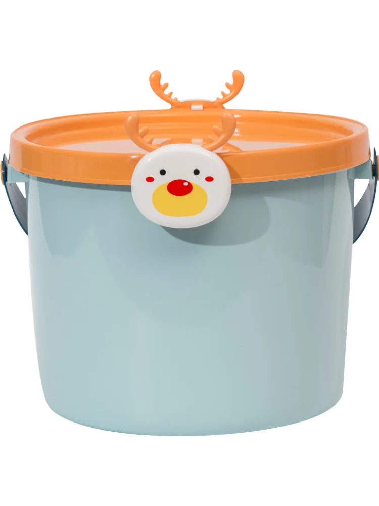 

Коробка для хранения игрушек, Детский конструктор из мультфильма, портативное пластиковое ведро с крышкой, бытовая коробка для хранения за...