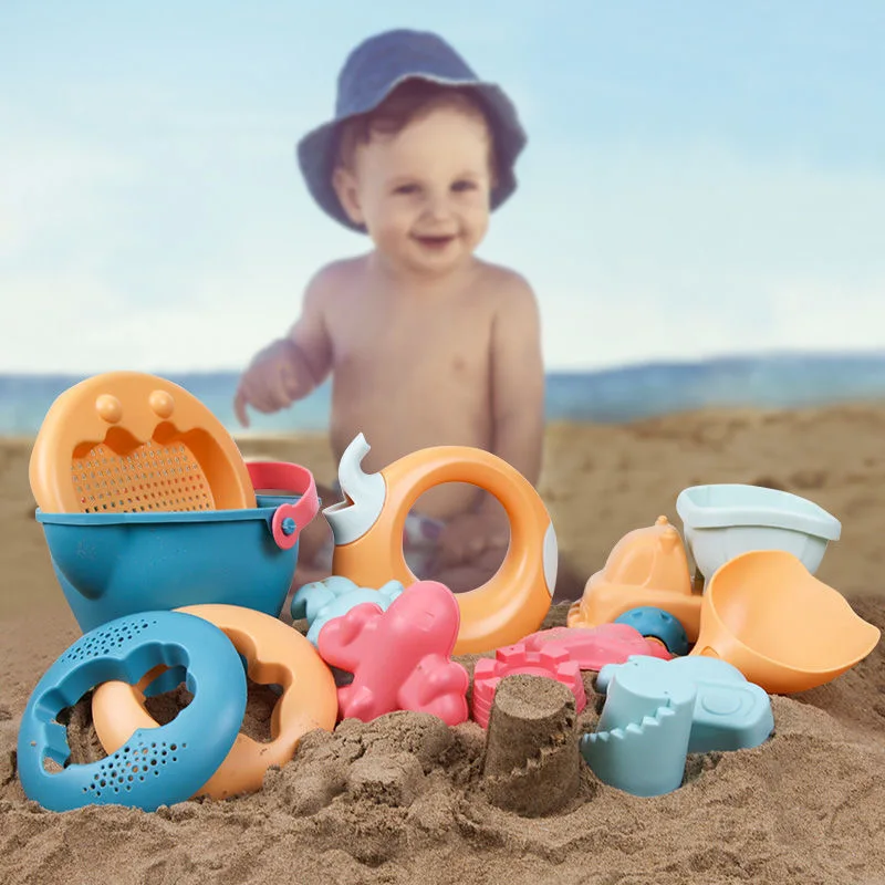 

Beach Toys For Kids 5-21PCS Baby Beach Game Toys Silicone Soft Baby Beach Toys Sandbox Set Kit Play Sand Water Game Play Cart