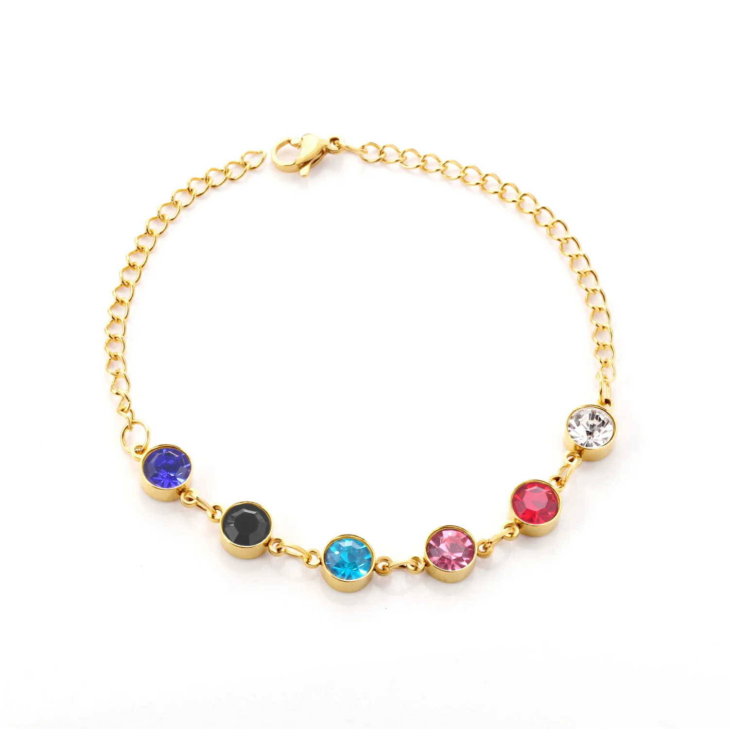 LUXUKISSKIDS золото Цвет браслет 316L нержавеющая сталь femme Фул блестящие с кристаллами