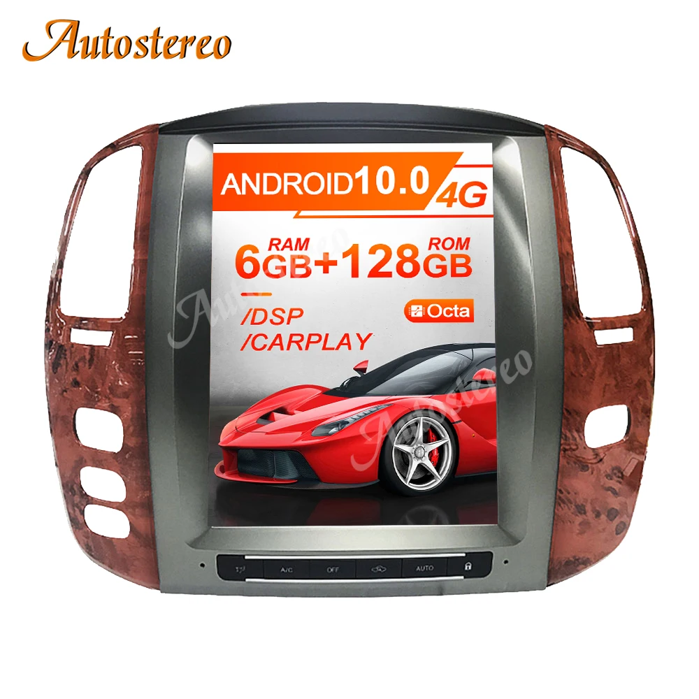 

Вертикальный Экран Android 10,0 6 + 128G для Lexus LX470 2003-2007 автомобиля GPS навигация авто радио мультимедиа плеер Carplay