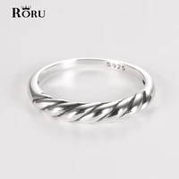 100 925 sterling silver vintage thai intertwined twisted rings for women men couple wedding party fit lady fine jewelry gifts