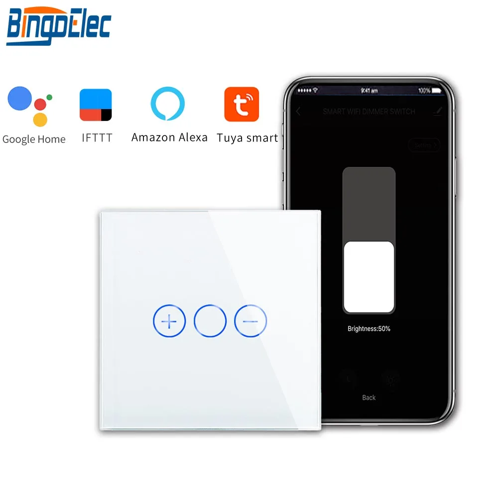 Bingoelec ЕС/Великобритания стандарт WIFI светодиодный диммер/выключатель памяти