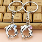 1 пара парных брелоков Романтический символический брелок в виде дельфина для влюбленных подарки на день Святого Валентина Модные аксессуары для парня мужа