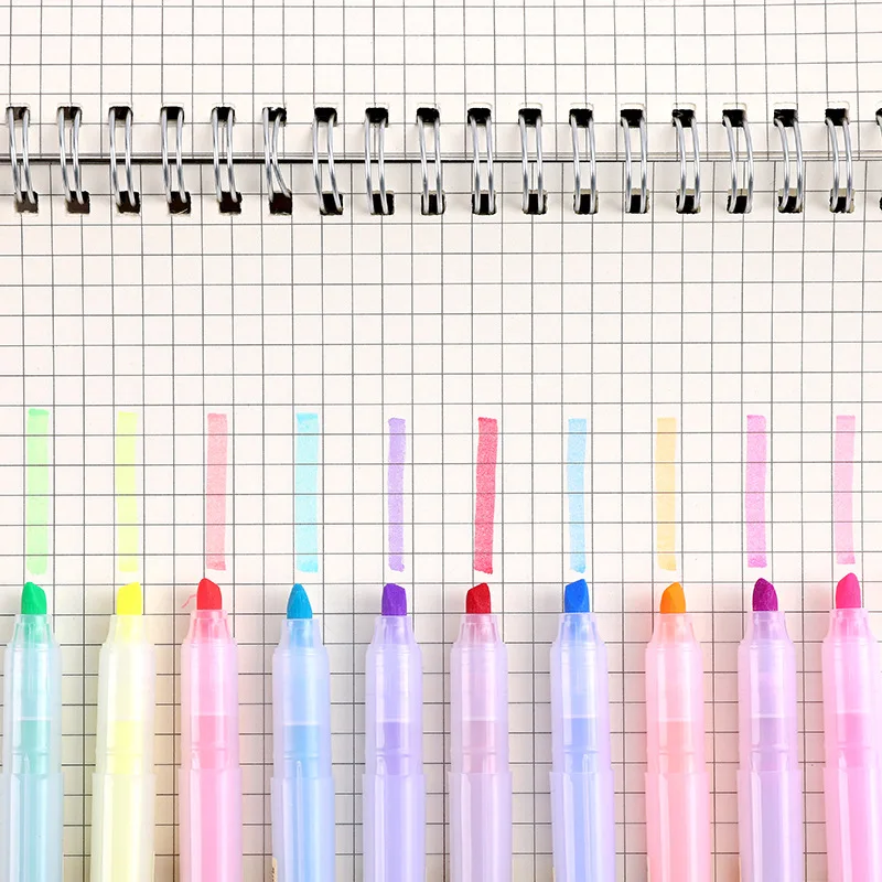 Милые пластиковые маркеры-хайлайтеры 10 цветов акварельные ручки Kawai для