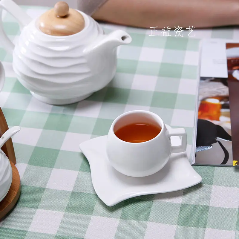 Керамические чашки кофейные горшки в европейском стиле бамбуковые деревянные