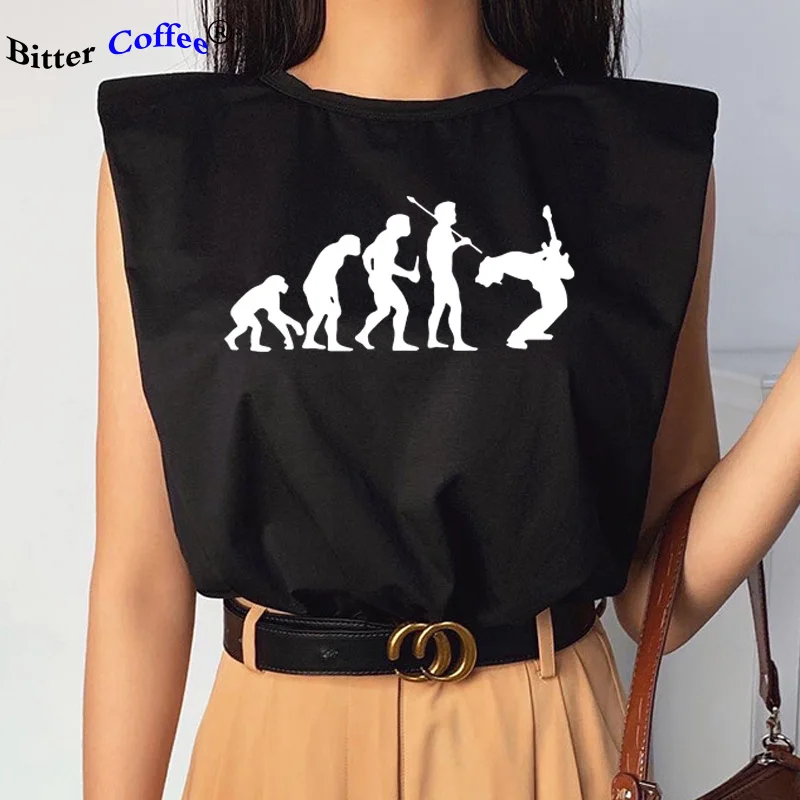 Новая забавная футболка для гитариста эволюция музыка рок гитара музыкальная