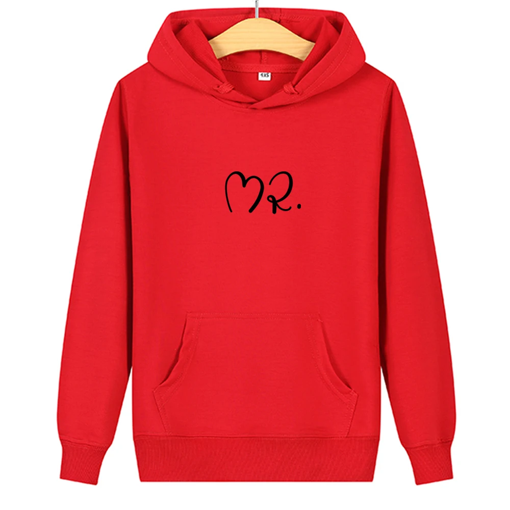 2020 New Hoodies Sweetshirts for Women Men Lover Couple Letter MRS MR Printed Female Hoodie Oversized Streetwear