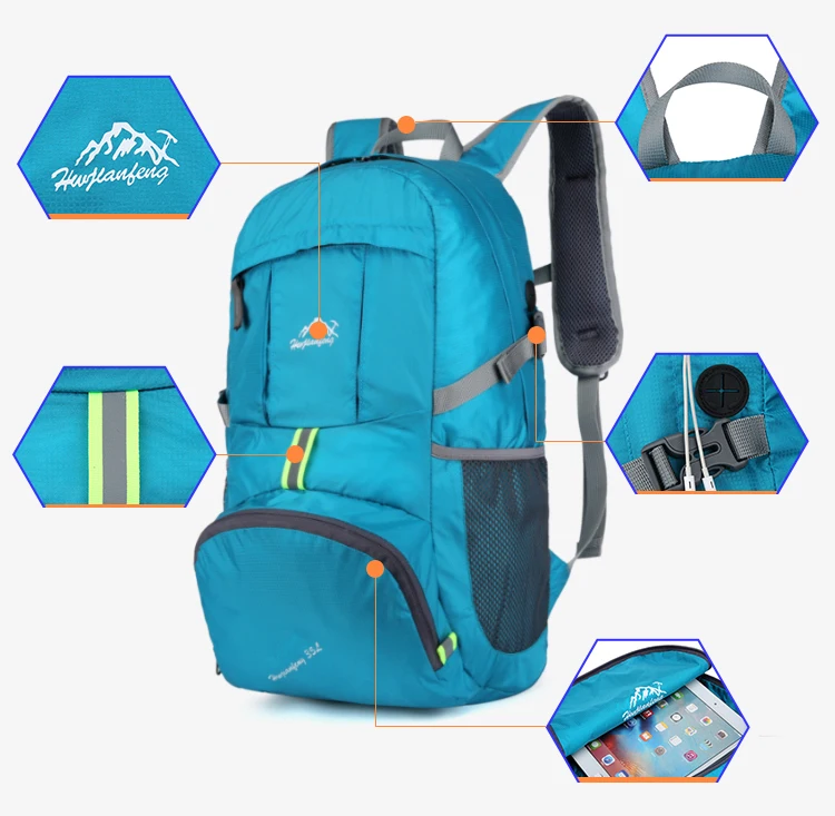 Нейлоновый Складной унисекс рюкзак Водонепроницаемый Сверхлегкий рюкзак складной легкий открытый альпинизм путешествия Спорт небольшой дорожный рюкзак