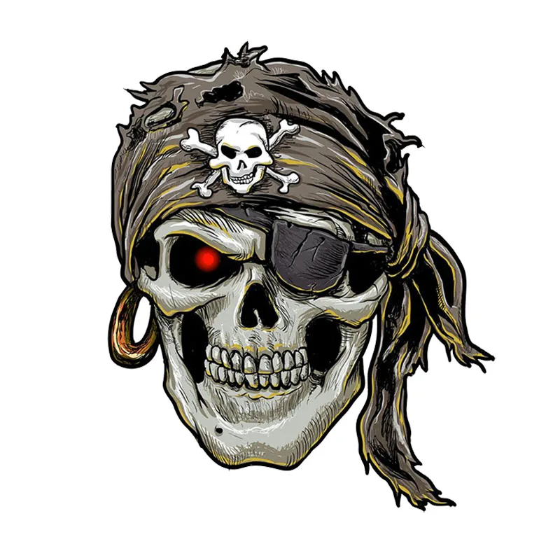 

Personality Car Sticker Stylish Pirate Skull PVC Motorcycle Applique Waterproof 12CM*15CM