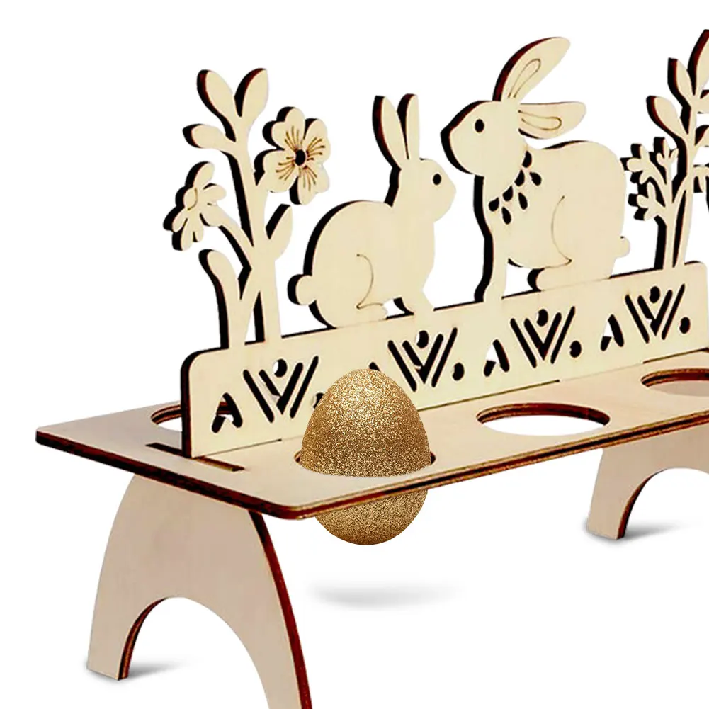 DIY пасхальный декор деревянные яйца поднос держатель пасхальные вечерние