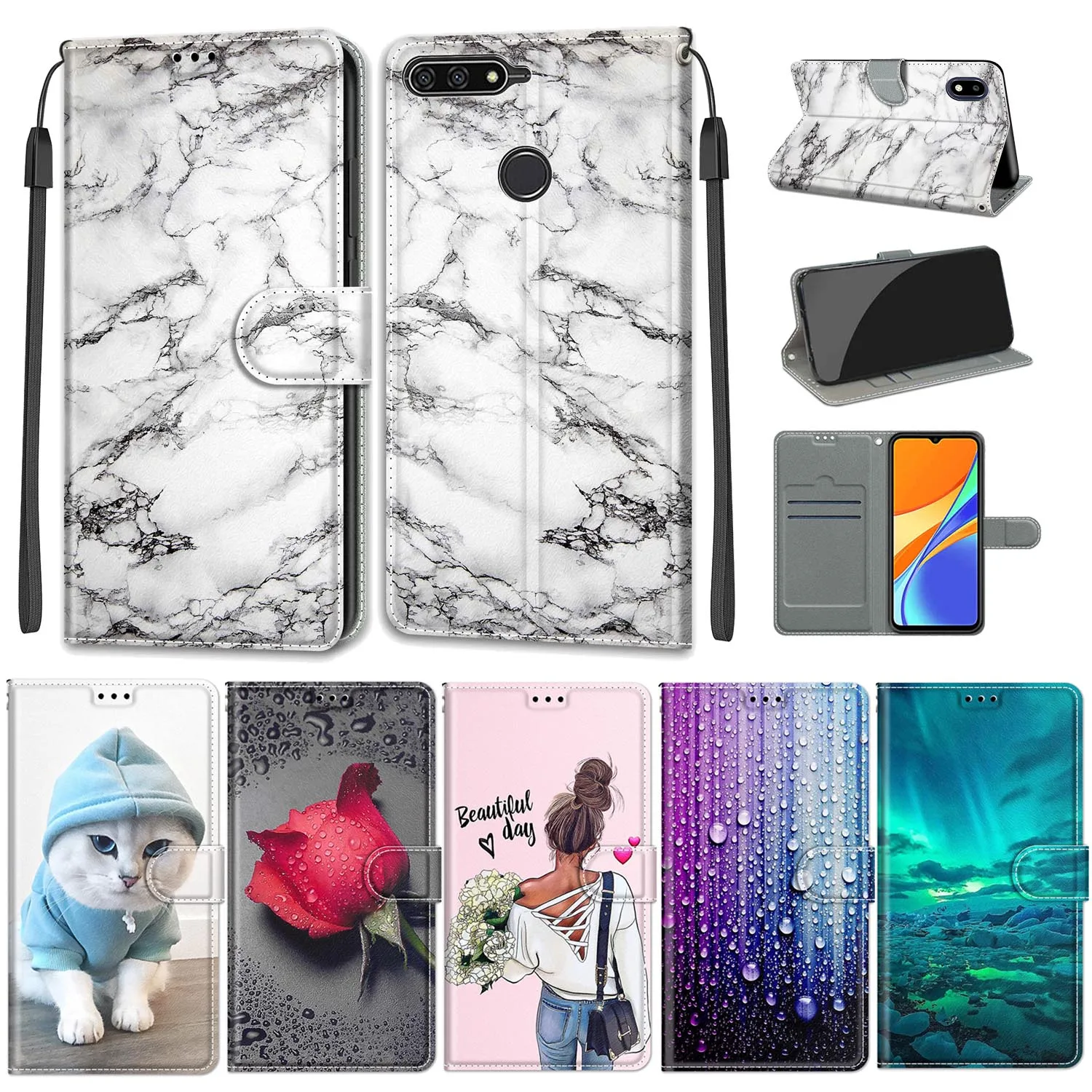 

For Huawei Enjoy 8e Honor 7A 5.7inch 7A Pro Capa Phone Case For Huawei Y6 Prime 2018 Cover For Honor 7 Flip Leather Wallet Case