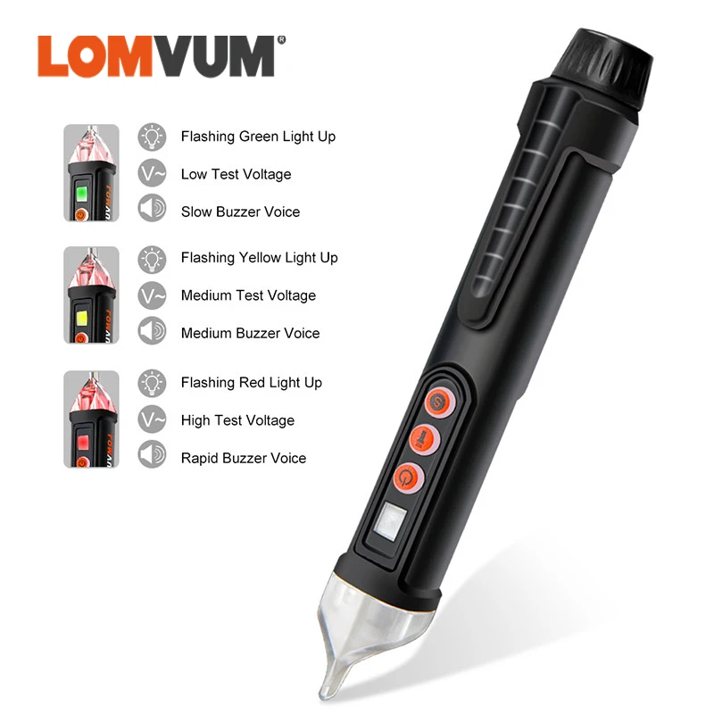 Ручка-тестер напряжения LOMVUM, Бесконтактный детектор напряжения переменного тока, электрический компактный карандаш-тестер напряжения 12 В/...