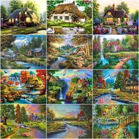 chenistory painting by numbers houses landscape for adult drawing on canvas handpainted gift picture by number natural kits home