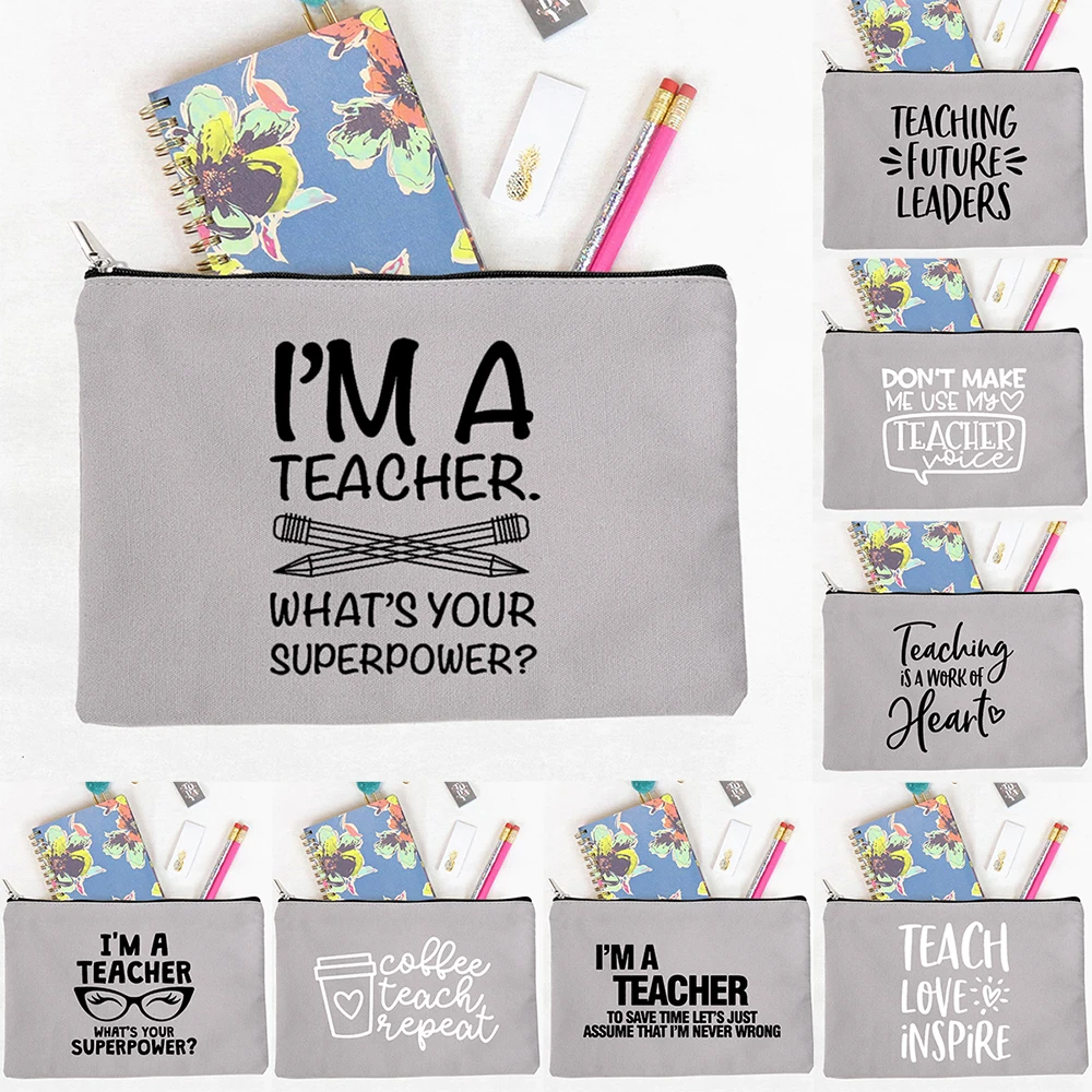 

Модные серые мешки для карандашей на молнии с надписью «Don't Make Me»