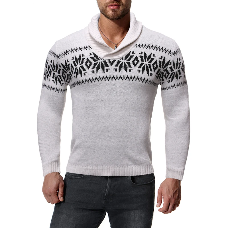 

2020 Christmas Slim Turtleneck Sweater Mens Winter Long Sleeve Warm Knitwear Classic Casual Bottoming Knitted Pullovers Outwear