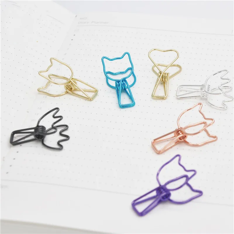 Милый металлический зажим для переплета офисной бумаги пустотелая Закладка