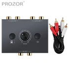 PROZOR 2x11x2 RCA стерео аудио переключатель сплиттер RL аудио AB двунаправленный переключатель с кнопкой отключения звука Поддержка Plug and Play