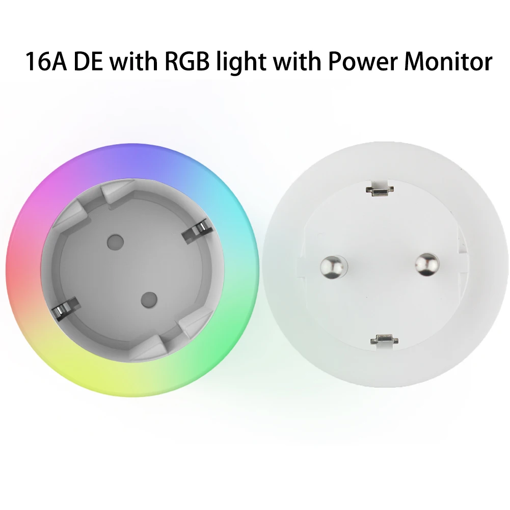 16A DE With LED В WiFi умная розетка, Беспроводная розетка, умная жизнь/приложение Tuya, дистанционное управление, работа с Alexa Google Home, не требуется концентратор - Цвет: 16A DE With LED