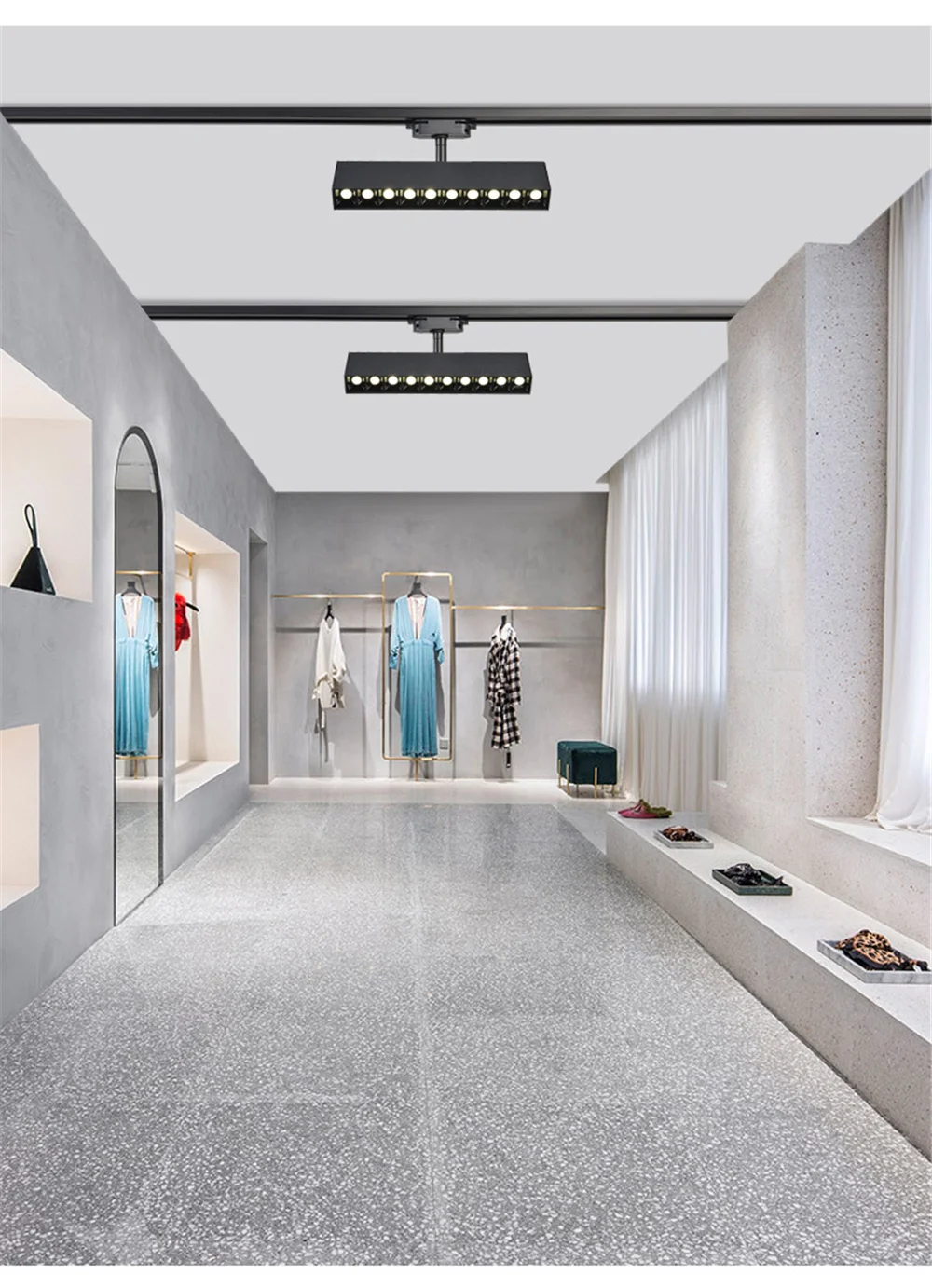 

STINYTECH Rotated Linear LED Spotlight 5W 10W 20W Office Clothing Store Background Track Light With Rail Flood Lights Adjustable