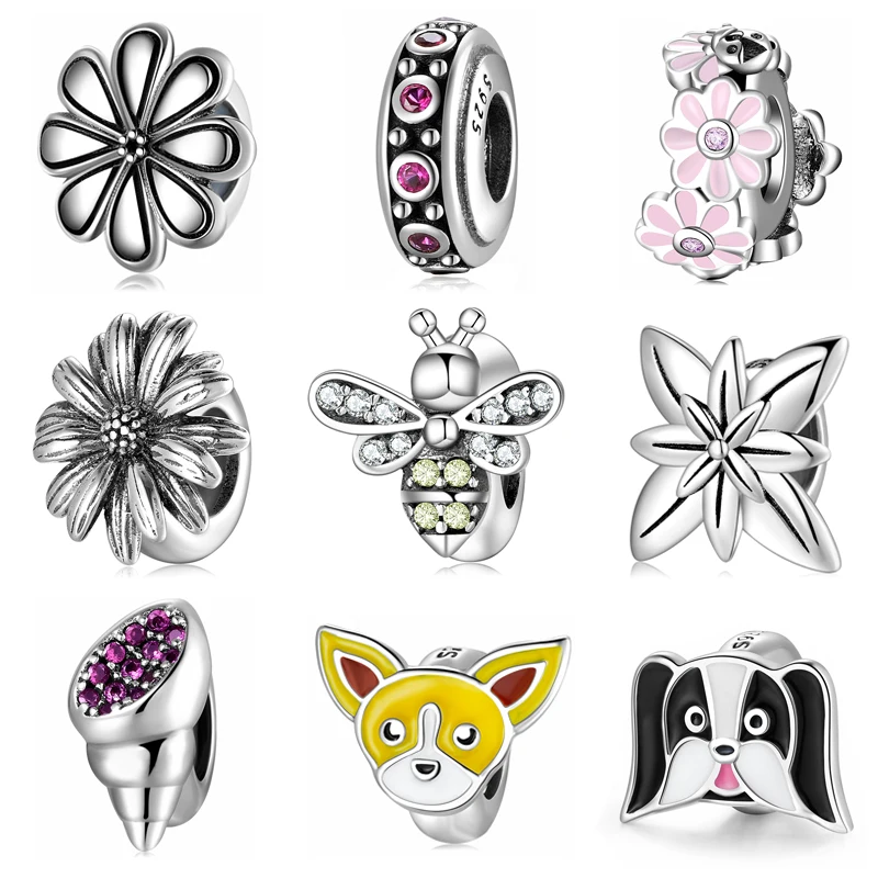 925 стерлингового серебра нежный пчелы и с открытыми пальцами украшенные цветами