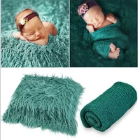 4 pcsset newborn photography props outfits swaddle wrap blanket mat headband hair band headwrap for infant