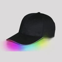 glow party new led black fabric hat lighted glow club party flashing light unisex baseball hip hop adjustable cap rave festival
