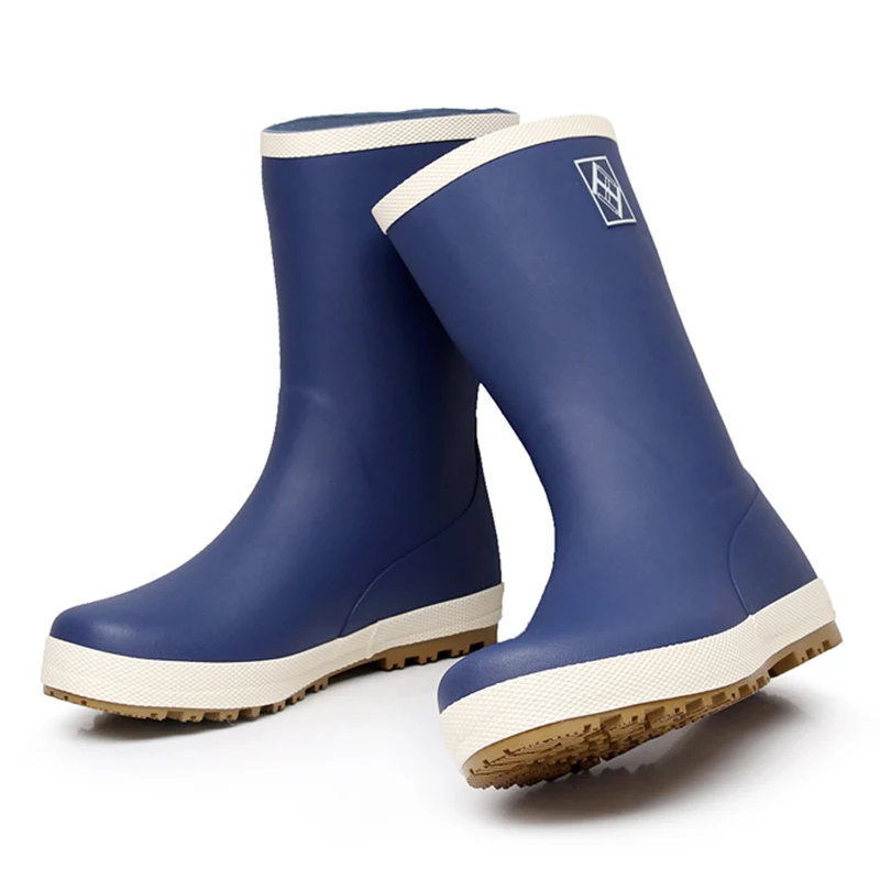 

Rubber Rain Boots Men Water Shoes 2019 PVC Gummistiefel Rainboots Slip On Flat Anti-slip High Quality Plus Size 46 Botas Hombre