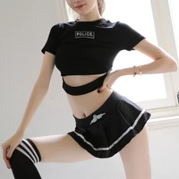 sexy school girl cheerleader costume nightclub party outfits football baby uniform korean japanese disfraz sexy police uniform