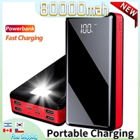 80000mah power bank portable charger digital display external battery 4 usb led powerbank for xiaomi samsung xiaomi iphone