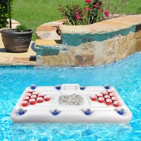 beer table inflatable floating drainage table tennis game table inflatable 28 cup hole floating row swimming pool accessories