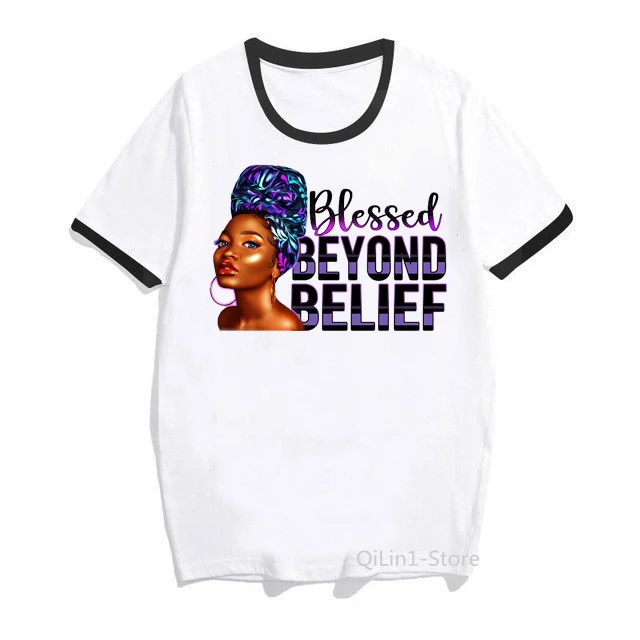 

Afro American Black Girl Magic T Shirt Women Graphic Tees Melanin Queen T-Shirt Summer Top Dope Black Lives Matter Tshirt Tees