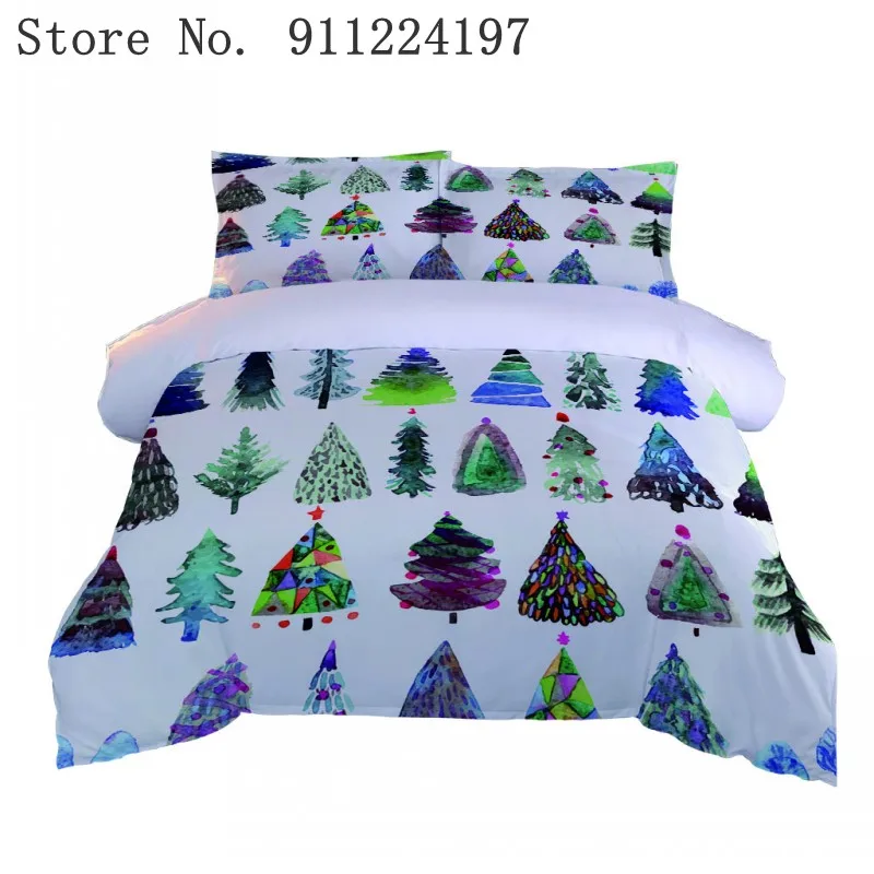 

Pine Tree printing Bedding Set Bed Nordic Cover Solid Color Duvet Covers Bedroom Comforter Sets Three-Piece Set Quilt Cover Shee