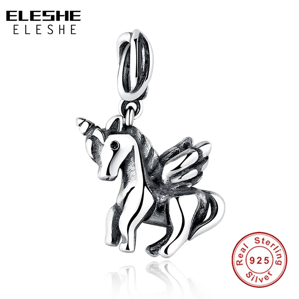 2019 милый единорог с позолоченным кольцом подходит оригинальный браслет шармами