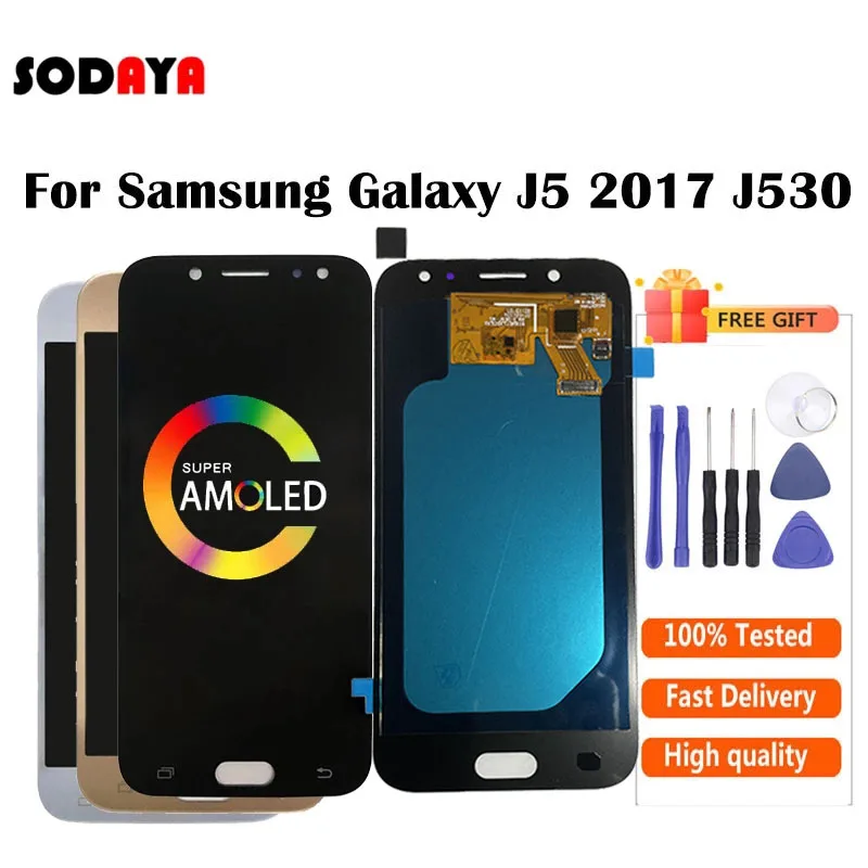 Amoled j5 2017 дисплей для Samsung Galaxy J5 LCD J530 J530F SM ЖК + сенсорный экран дигитайзер в