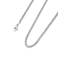 1 piece 304 stainless steel link curb chain necklace dull silver color twisted necklace collar accessories 60cm23 58 long