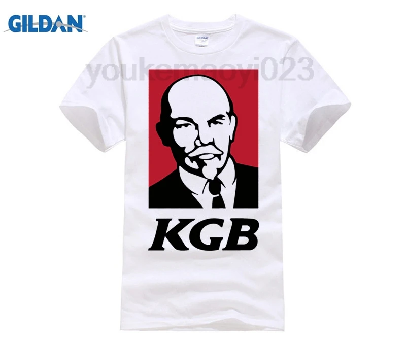 KK CCCP KFC Ленин КГБ смешной короткий рукав Футболка Топ лайкра хлопок футболка