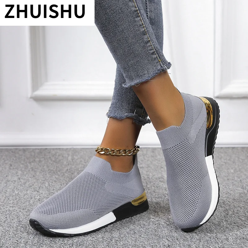 

Women's Sneakers 2021 Fashion Women Outdoor Mesh Solid Color Platform Sports Shoes Slip-on Breathable Running Shoes Sneakers