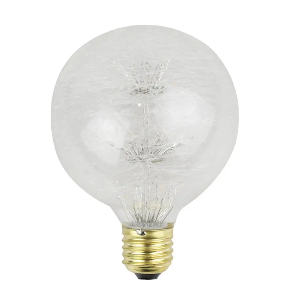 

3W AC85-265V LED Retro Style G95 Glass Fiber Starry Edison Bulb Vintage Decoration Copper Wire String LED Filament lamp