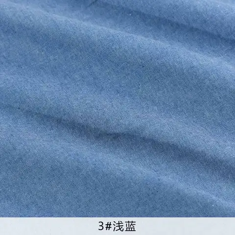Летняя Мягкая тонкая однотонная хлопковая джинсовая ткань для шитья, аксессуары для одежды, одежды, рубашки, юбки, материал 45*145 см TJ4512