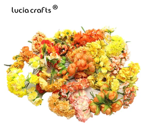 Распродажа 10 пряди случайный смешанный размер искусственный цветок голова для