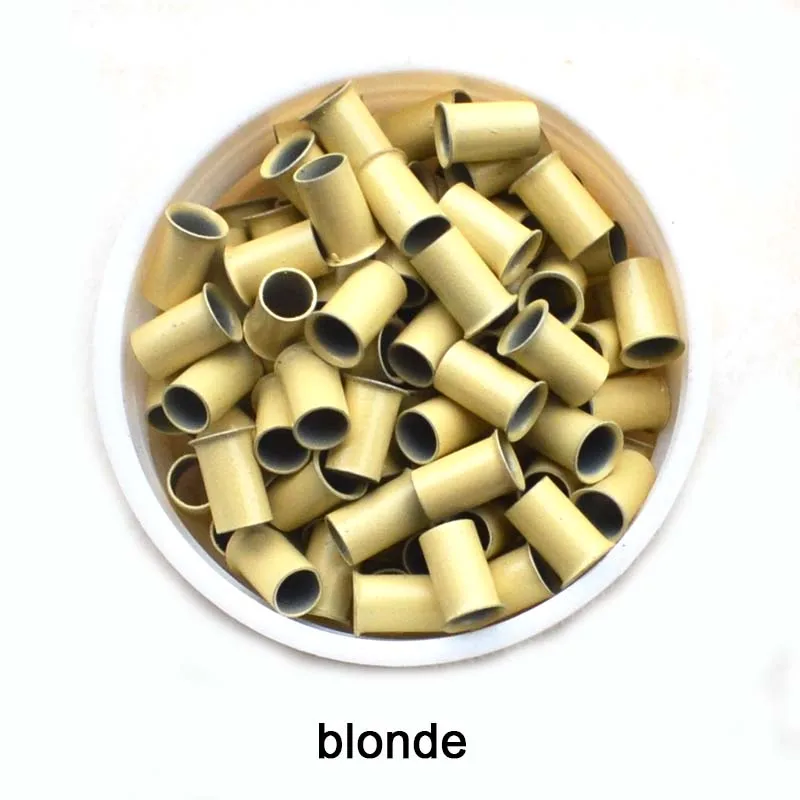 

1Bottle Silicone Micro Ring Copper Crimp with Silicone for Hair extension White Black brown 1000pcs/lot
