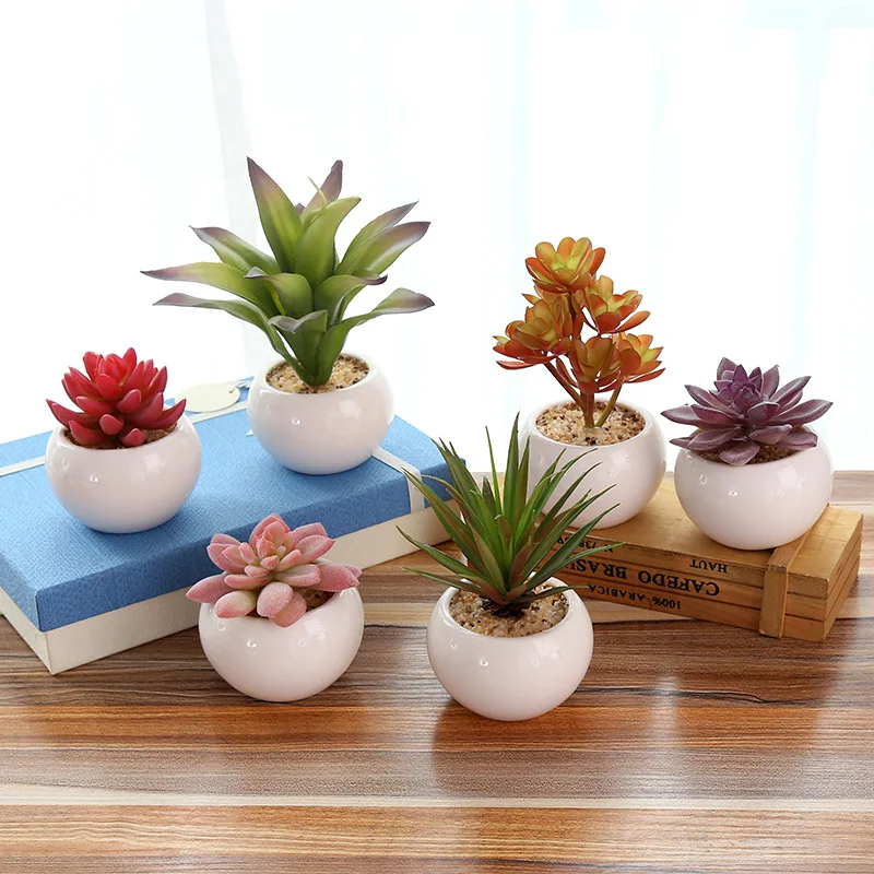 

Artificial Multilayer Succulent Plant Bonsai Simulation Plants Fake Flower Plante Artificielle Table Room Decor Art with pot