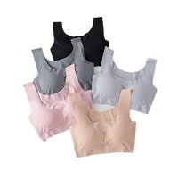 3pcslot seamless vest bras ice silk bra full cup womens underwear with gathers pad comfortable bralette push up brassiere
