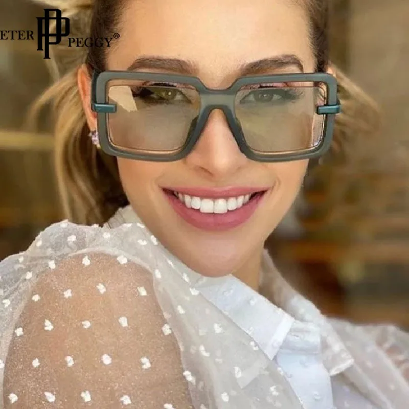 

Большие Квадратные Солнцезащитные очки карамельных цветов женские брендовые дизайнерские винтажные очки UV400 Мужские Женские солнцезащитн...