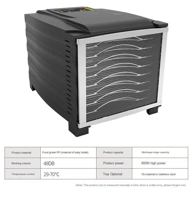 

8 layer dried fruit machine home fruit vegetable meat pet snack dryer stainless steel food dryer 220V800W